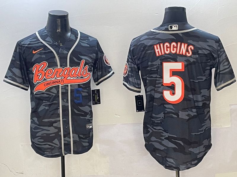 Men Cincinnati Bengals 5 Hiccins Camo Joint Name 2025 Nike Limited NFL Jersey style 5